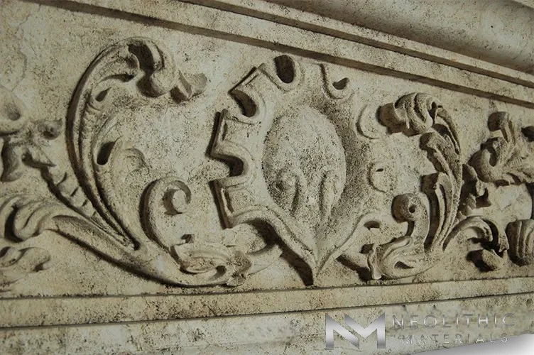 Limestone Fireplace Mantel - Image 4